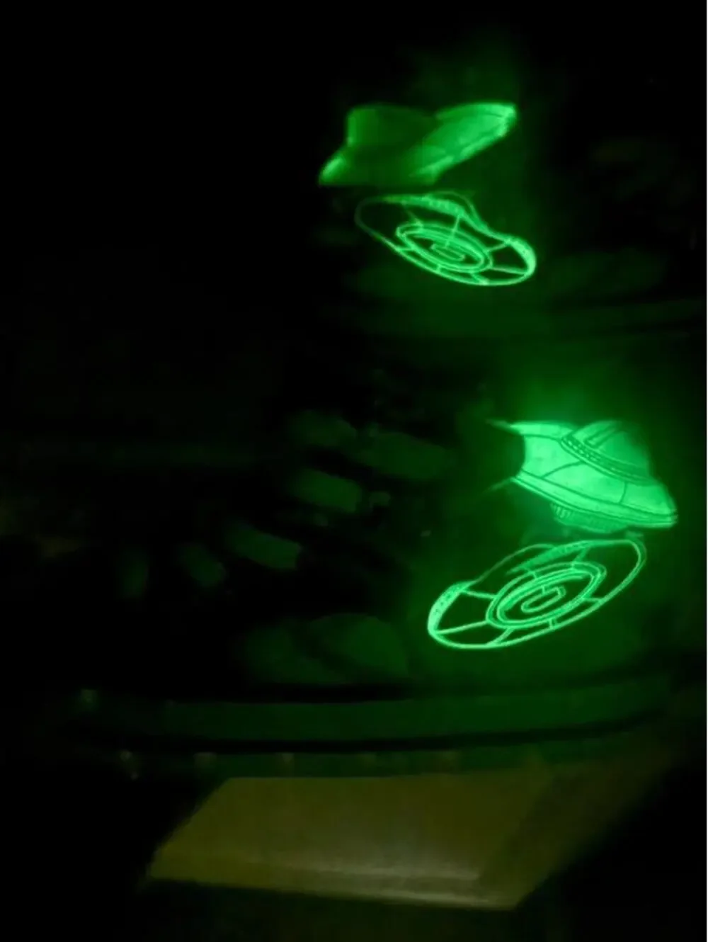 Converse Glow in the dark space high tops NWOT
